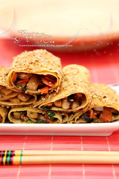 芝麻豆皮素卷的做法