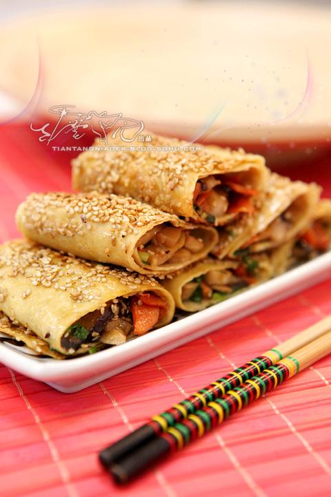 芝麻豆皮素卷的做法