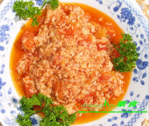 蕃茄炒冻豆腐的做法