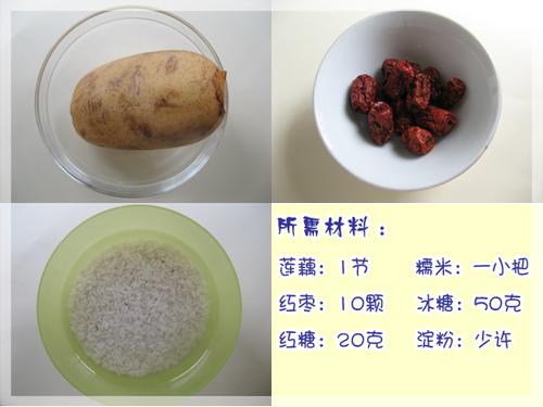 枣香糯米酿莲藕的做法