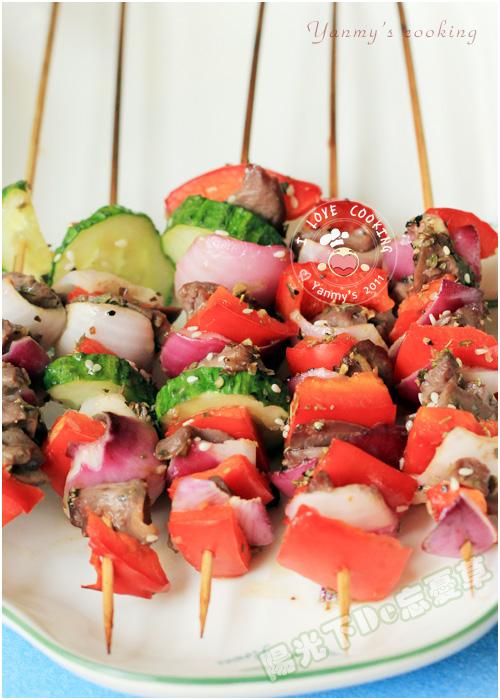 彩椒牛肉串的做法