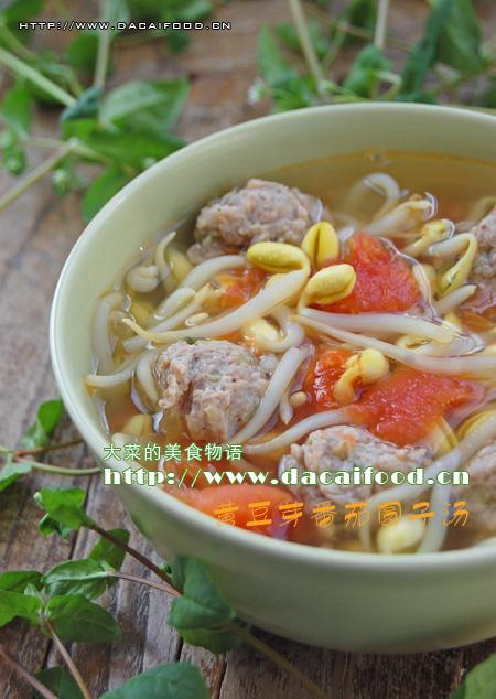 黄豆芽番茄圆子汤的做法