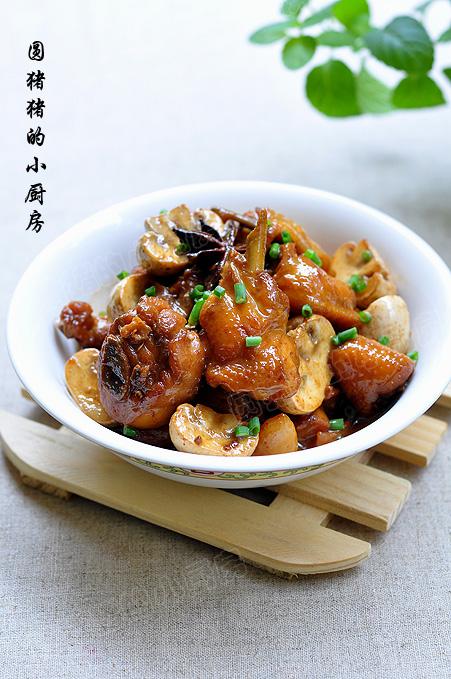 蘑菇红烧鸡的做法