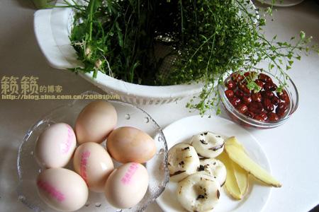 地菜花煮鸡蛋的做法