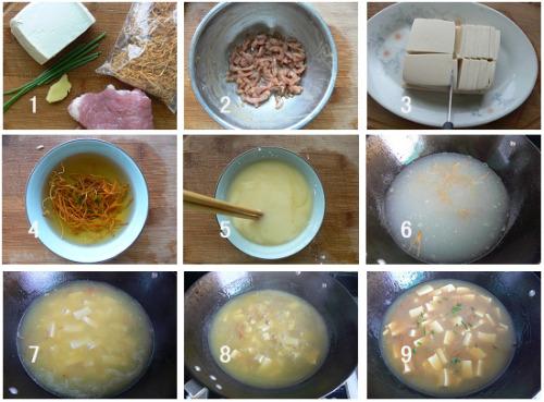 虫草花豆腐汤的做法