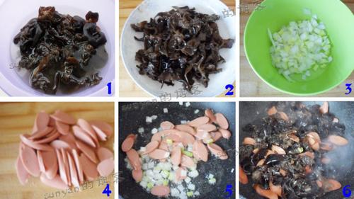 火腿炒木耳的做法