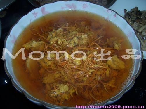 虫草花炖肉碎的做法