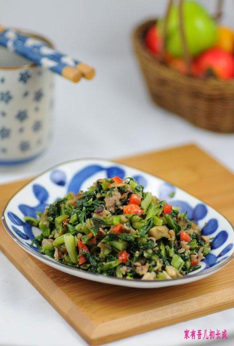 雪里蕻炒肉末的的做法