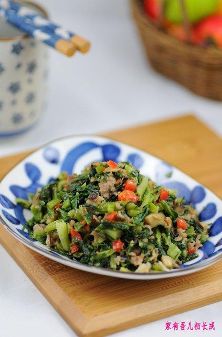 雪里蕻炒肉末的的做法