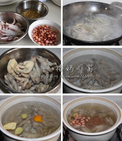 黄豆花生炖鸡爪的做法