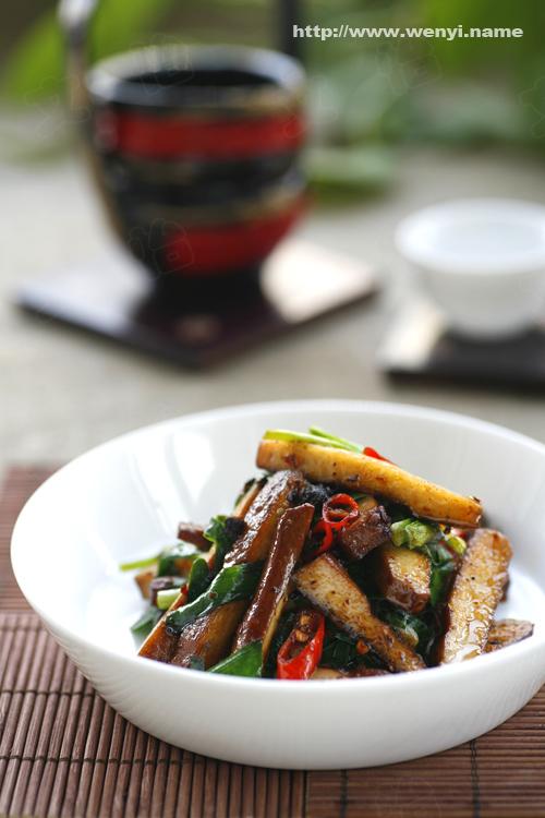 韭菜辣炒五香干的做法