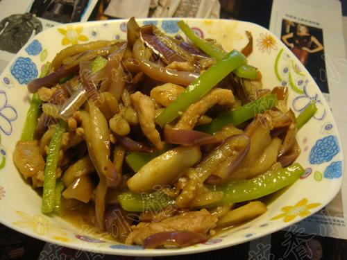 茄子炒肉丝的做法