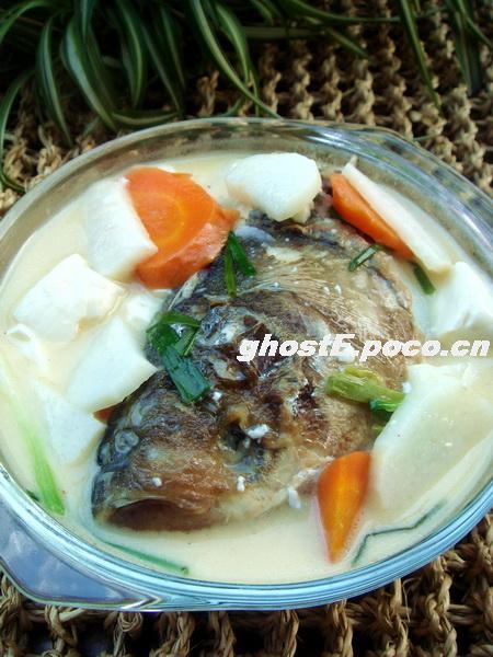 白玉山药鱼头汤的做法