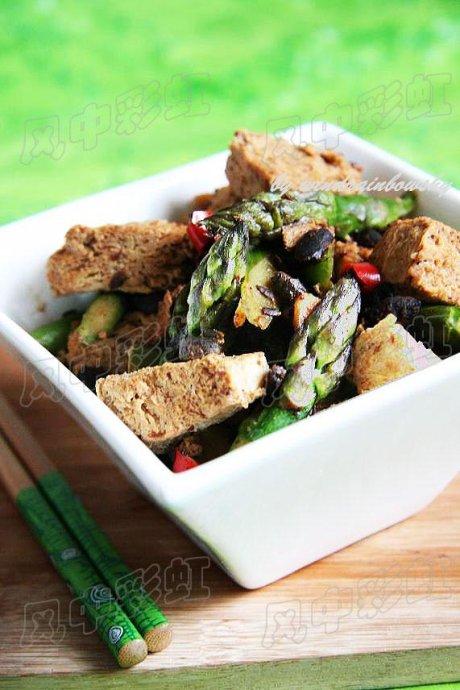 豉香芦笋冻豆腐的做法