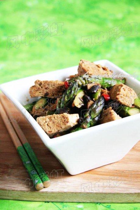 豉香芦笋冻豆腐的做法