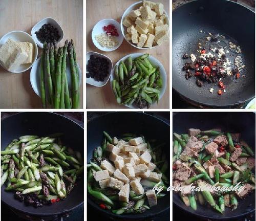 豉香芦笋冻豆腐的做法