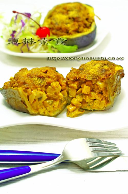 咖喱起司焗酿茄子的做法