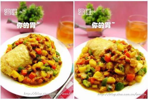 咖喱蛋包饭的做法