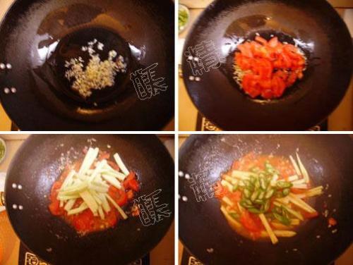 番茄炒茄子的做法