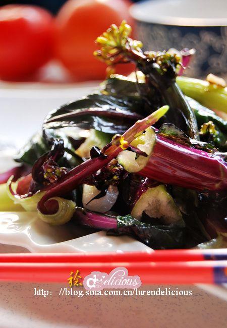 炝炒红菜薹的做法