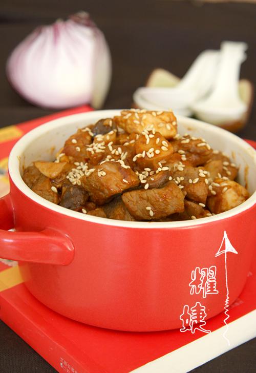 杏鲍菇牛肉烧鸡肉的做法