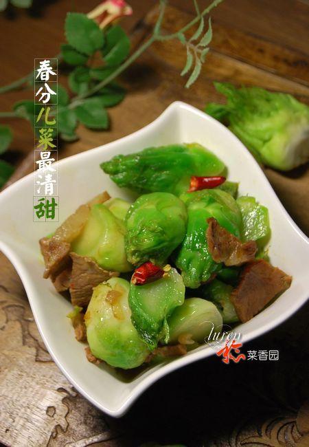 儿菜炒肉片的做法