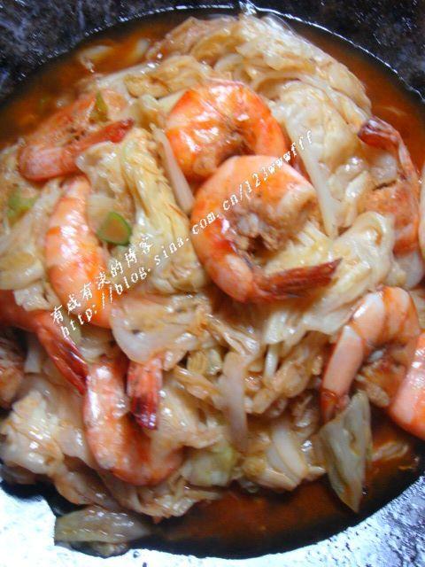 虾油炒白菜叶的做法