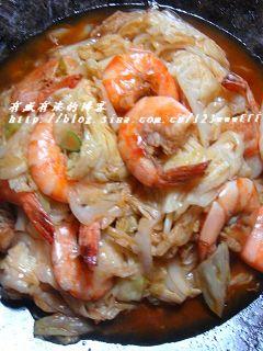 虾油炒白菜叶的做法