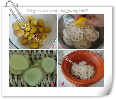 莲藕栗子汤的做法