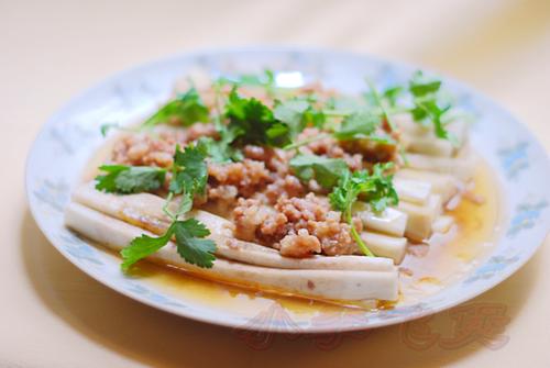 虾酱肉滑蒸茄子的做法