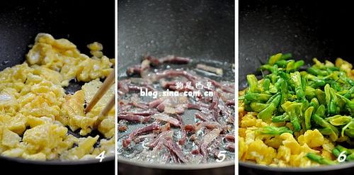 金雀花火腿炒蛋的做法