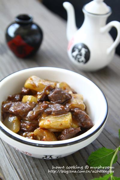 丁丁葫芦瓜酸辣炒牛肉的做法