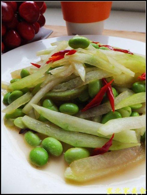 西瓜翠衣炒毛豆的做法
