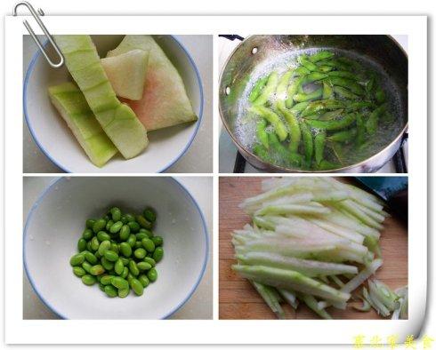 西瓜翠衣炒毛豆的做法