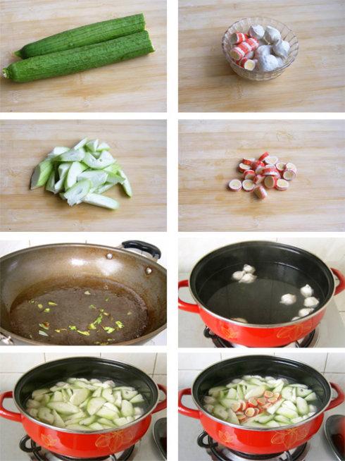 丝瓜浸鱼丸的做法