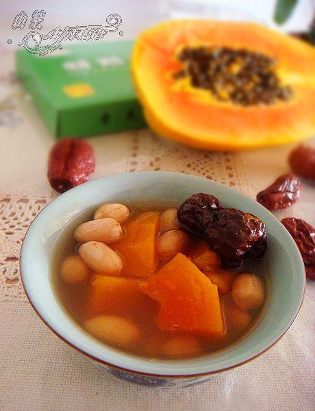 木瓜花生大枣汤的做法