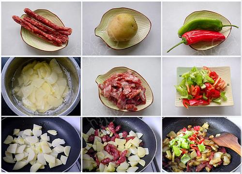 酱香腊肠土豆片的做法