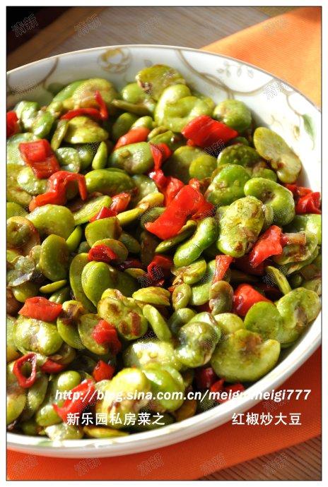 红椒炒大豆的做法