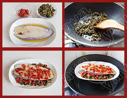 剁椒酸菜蒸鳕鱼的做法