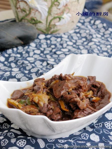 大葱炒猪心的做法