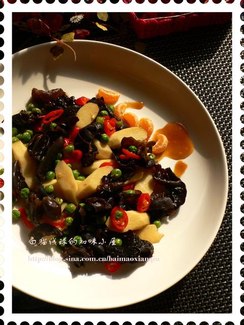 黑木耳炒山药的做法