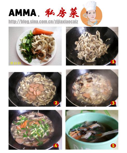木耳溜菇肉丸汤的做法