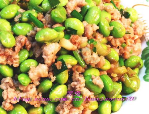肉末毛豆的做法