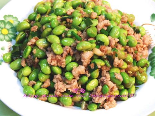 肉末毛豆的做法