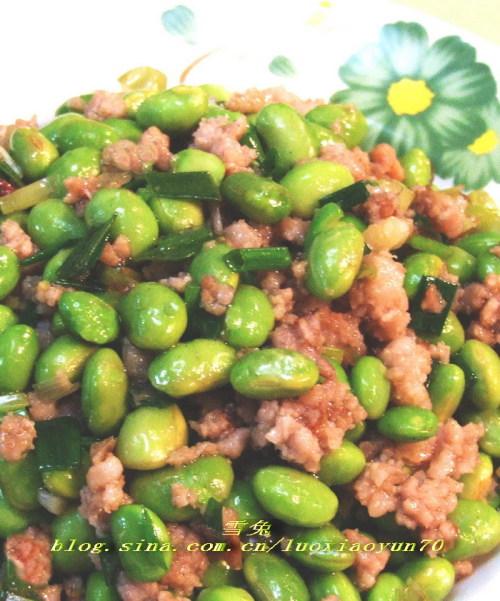 肉末毛豆的做法