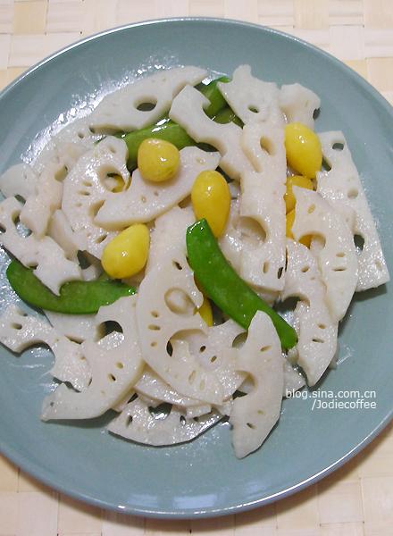 清炒白果时蔬的做法