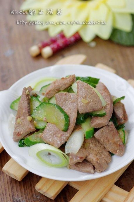 葱香青瓜溜肝尖的做法