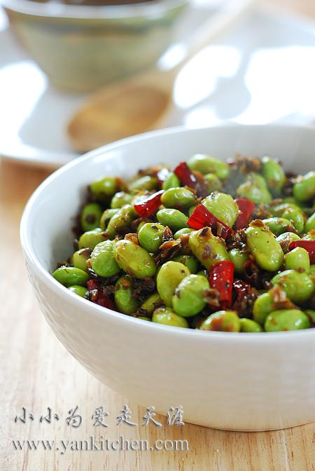 芽菜炒毛豆的做法