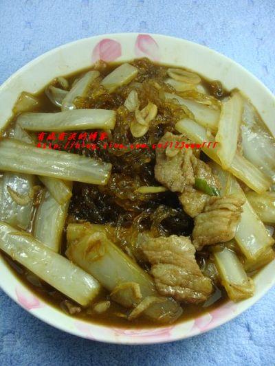 五花肉粉丝炖白菜的做法