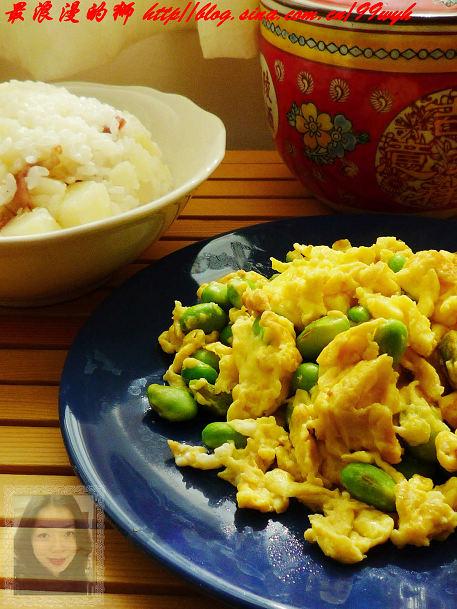 青毛豆炒鸡蛋的做法